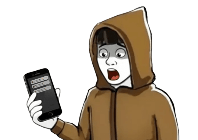Wojak getting meme alerts on phone
